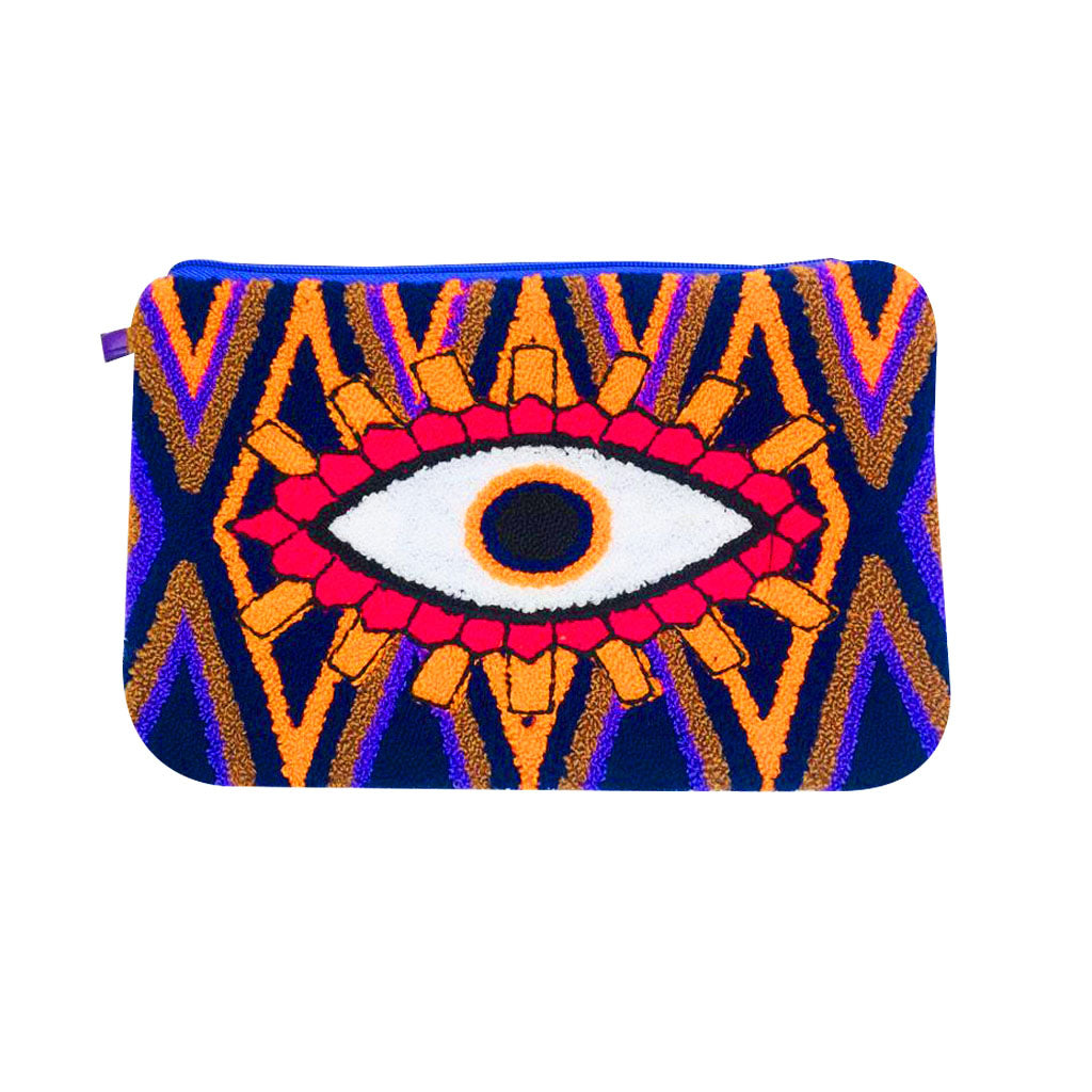 Purple & orange Evil Eye Clutch