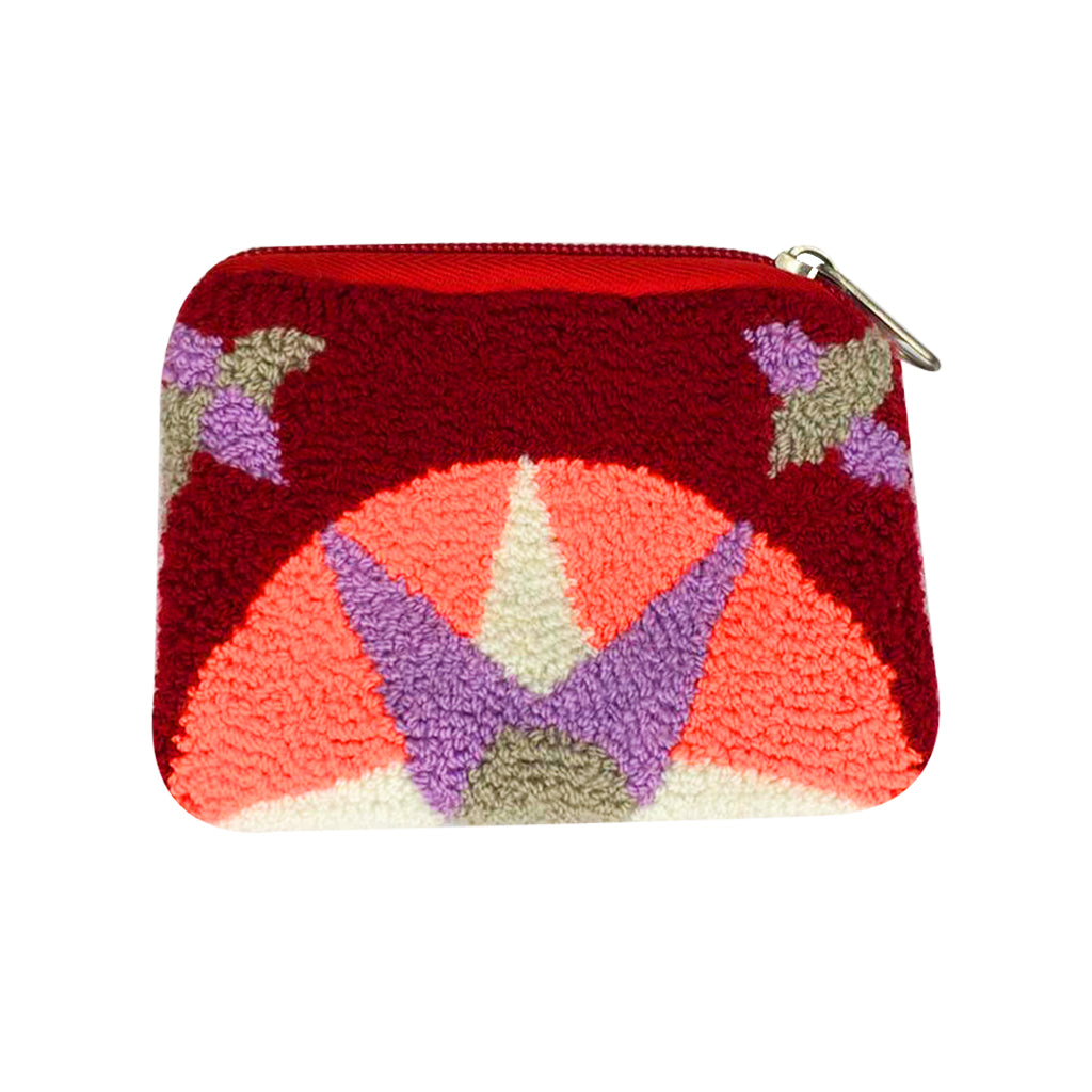 Maroon & Coral Coin Purse