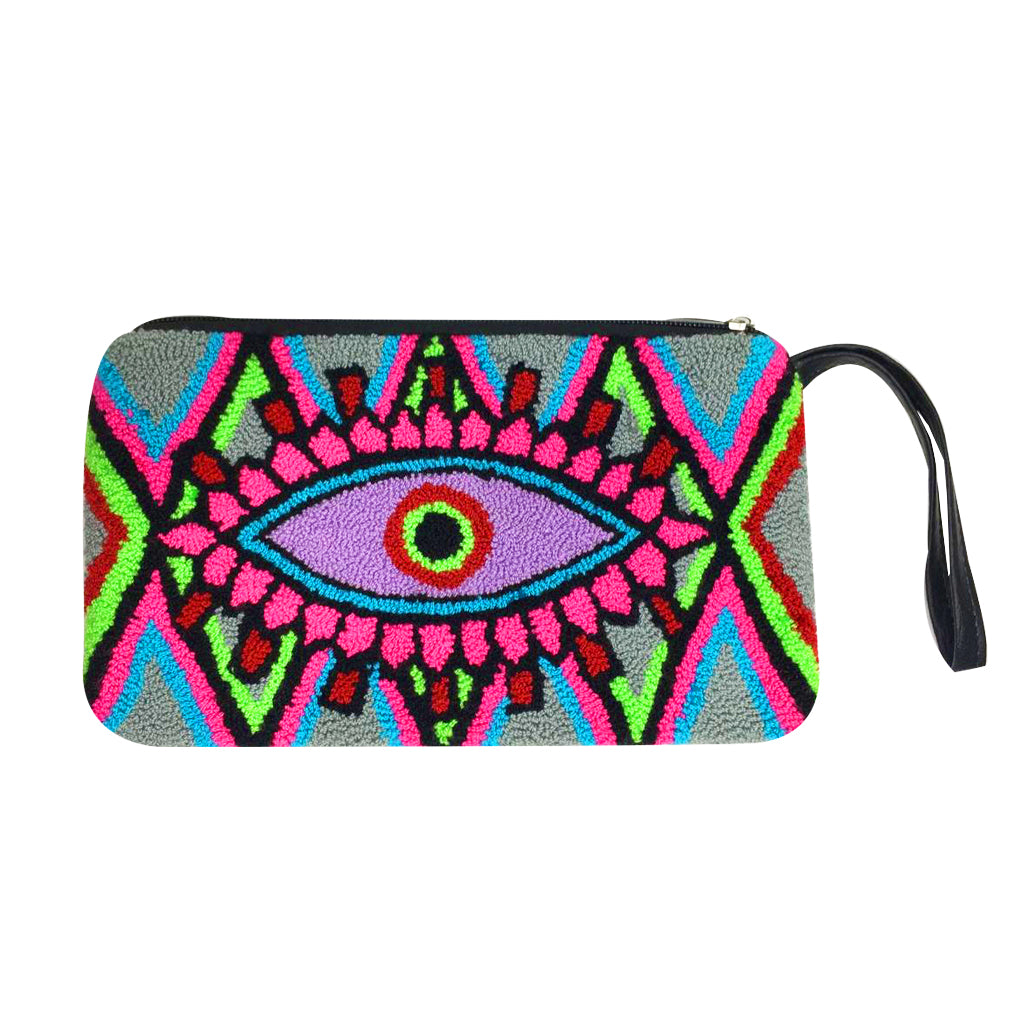 Grey & Lilac Eye Clutch