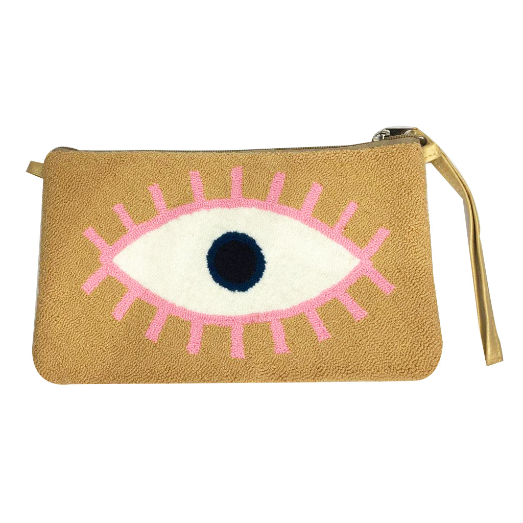 Beige Eye Clutch
