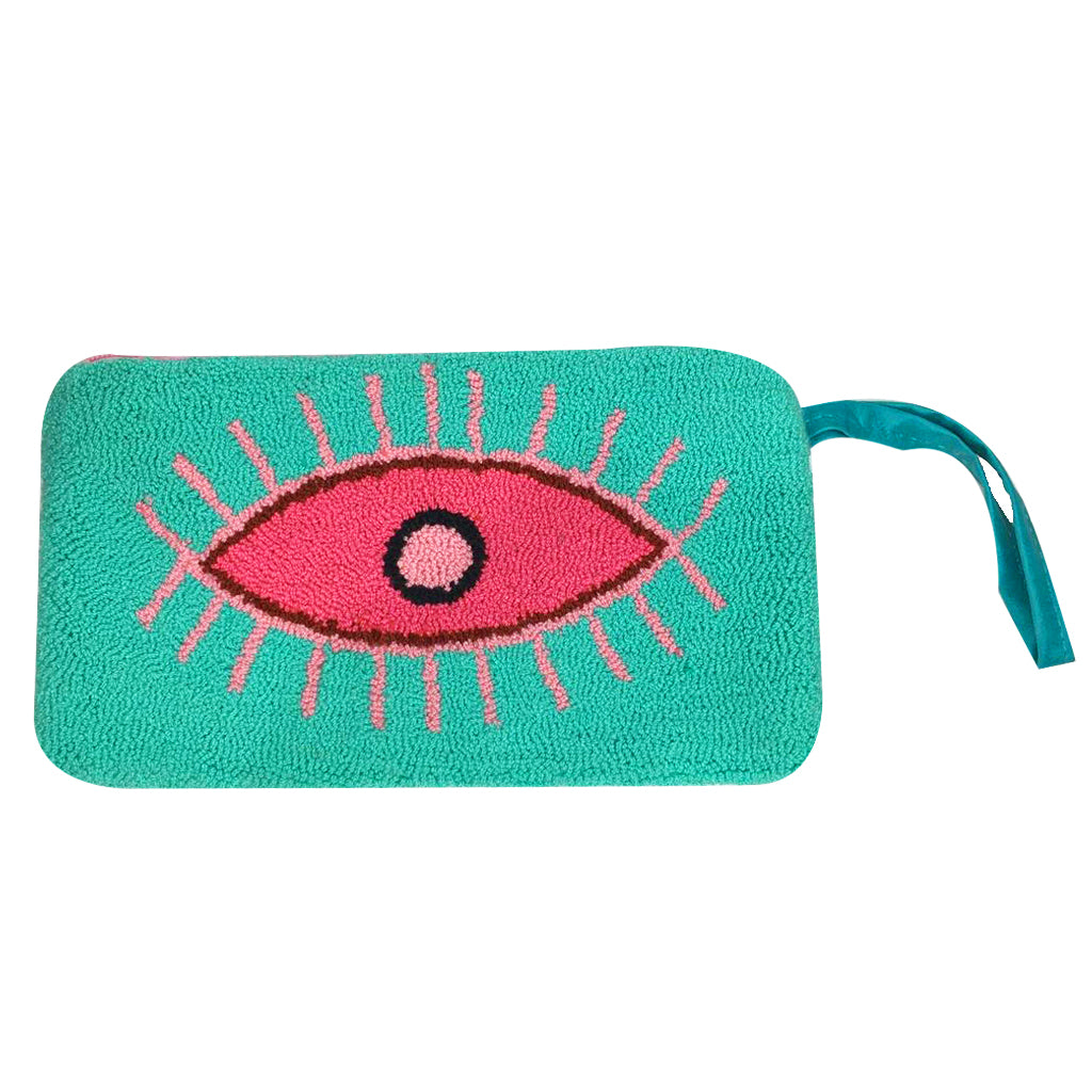 Mint & Pink Eye Clutch