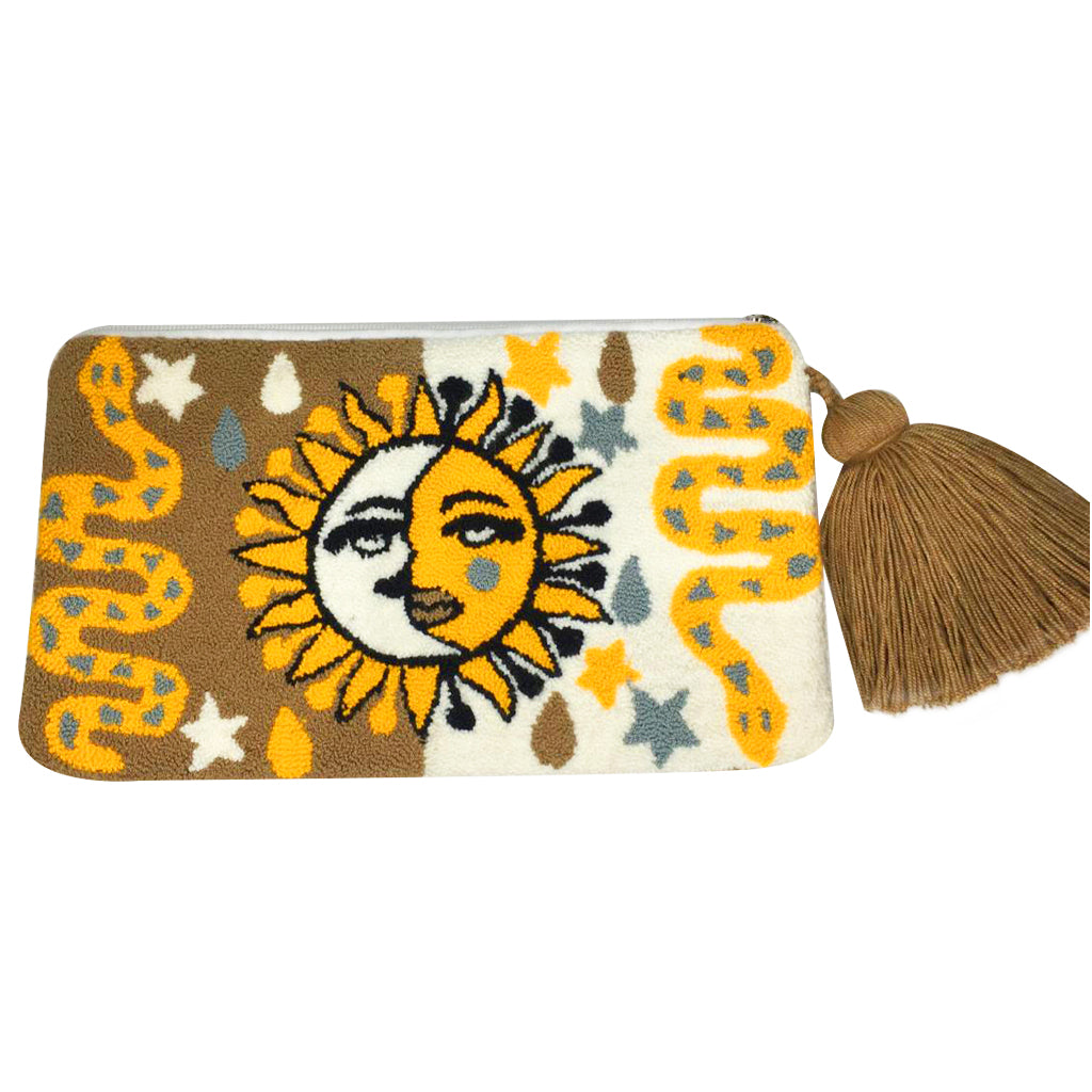 Beige & Yellow Zodiac Clutch