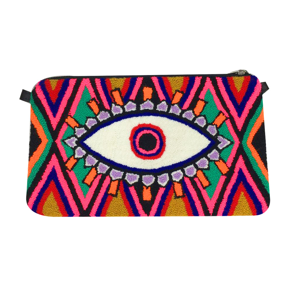 Green & Lilac Eye Clutch