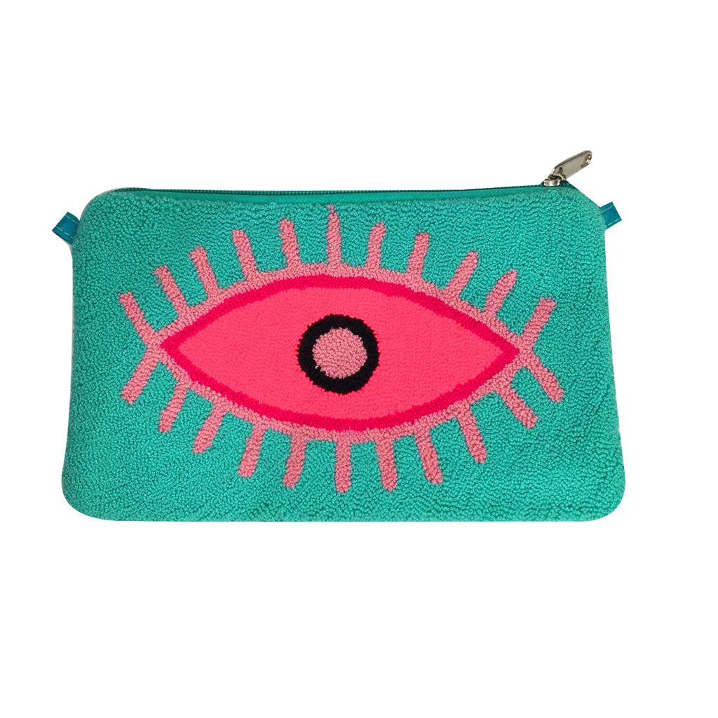 Mint & Pink Eye Clutch