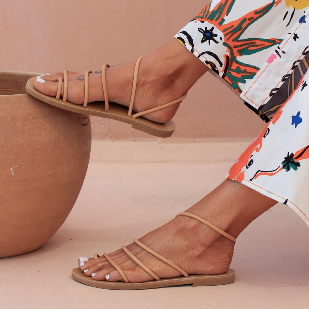 Isabella Thin Strand Beaded Sandals