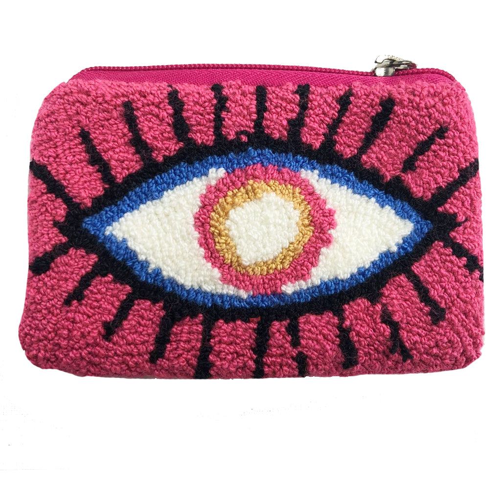 Dark Pink & White Coin Purse