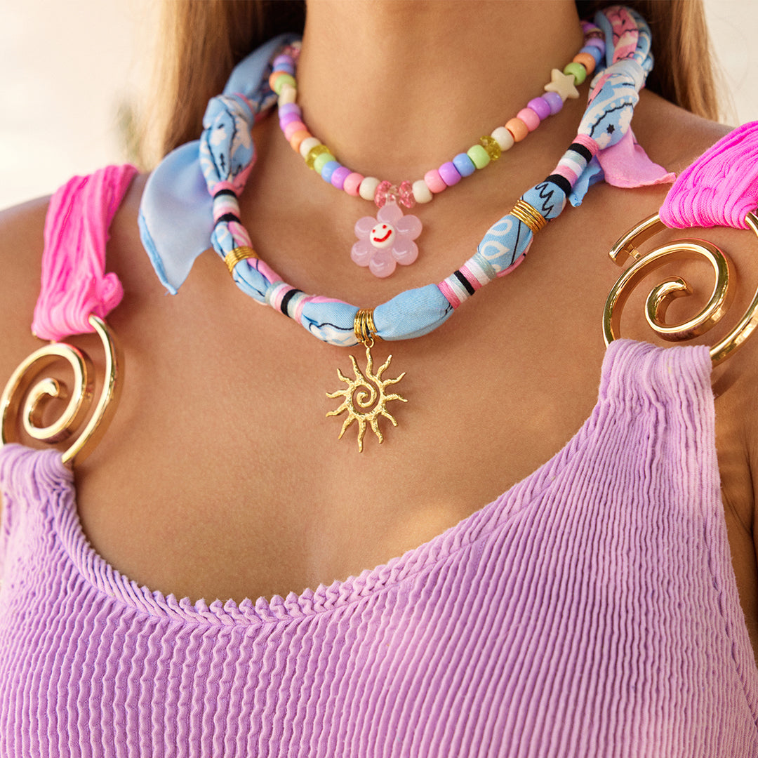Pink Flower Choker
