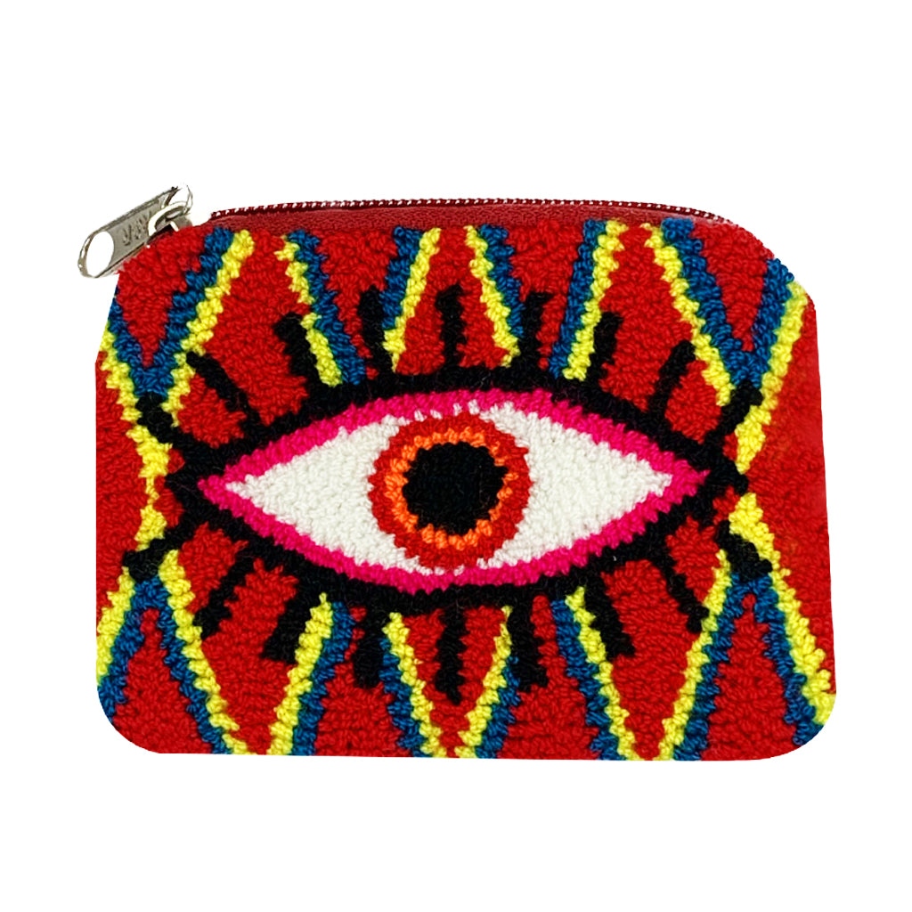 Red & White Eye coin purse