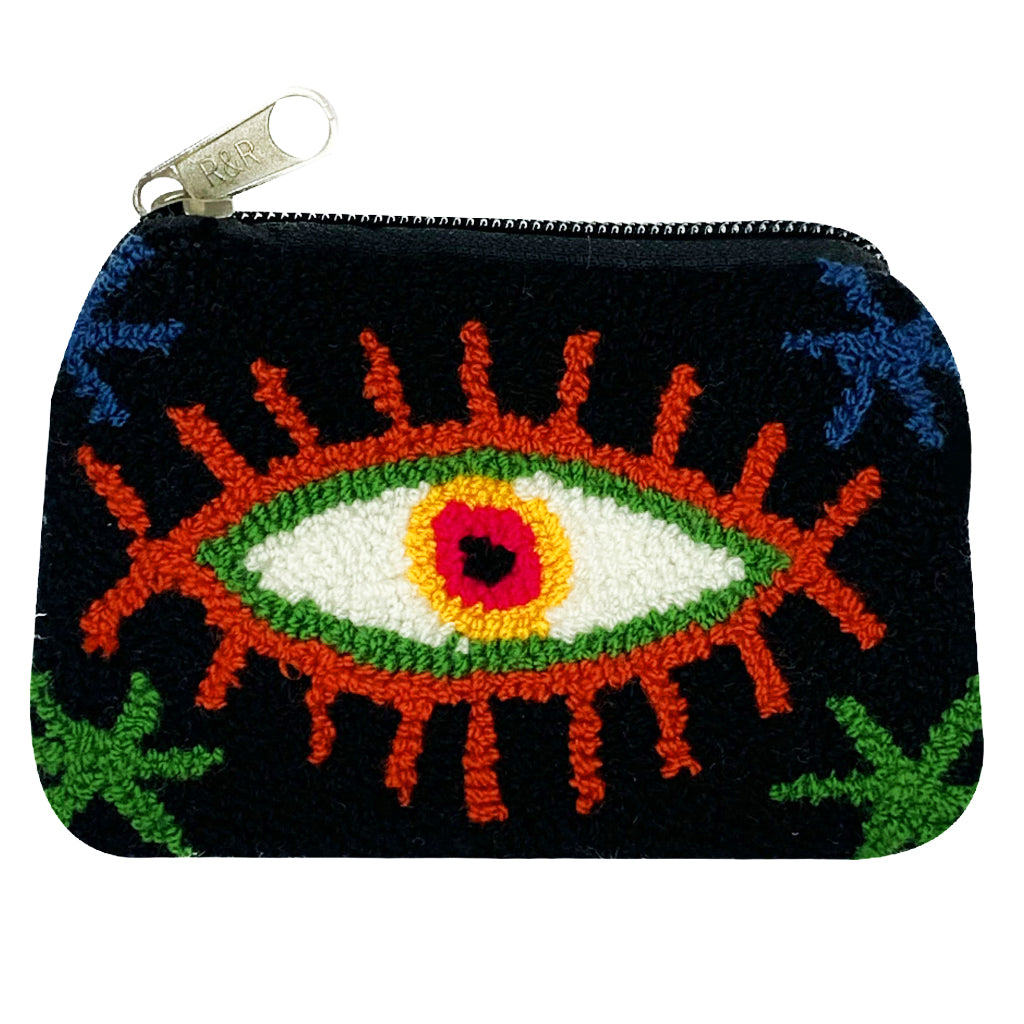 Black & Orangy Red Eye coin purse
