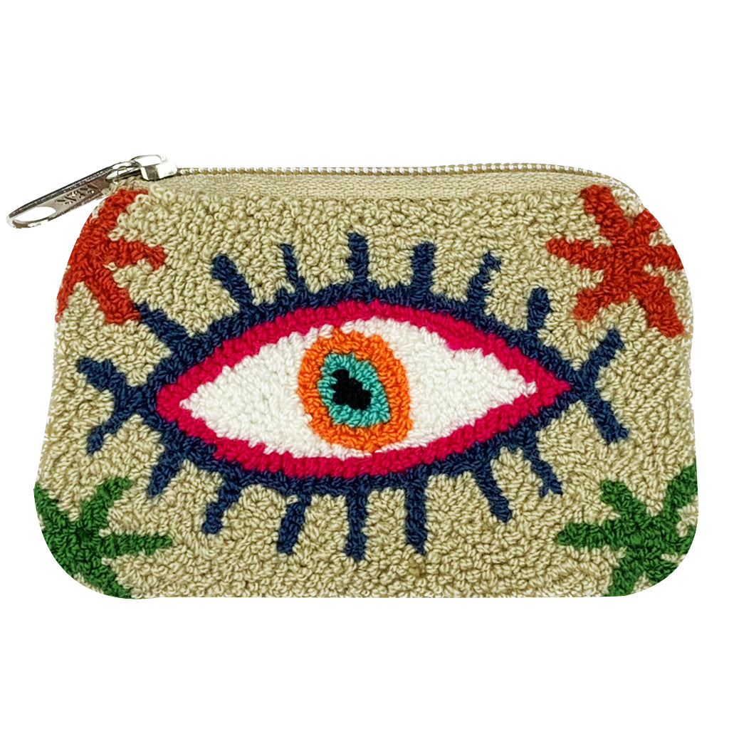 Dark Beige & White coin purse