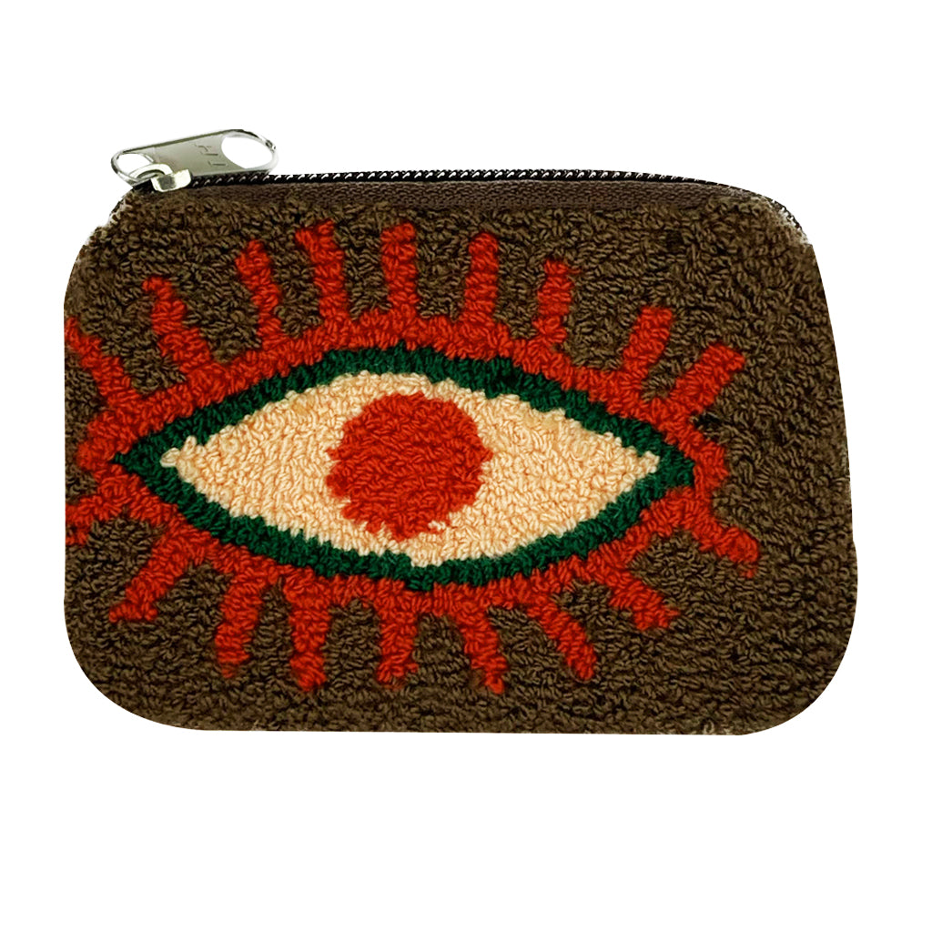 Asphalt & Peach Orange coin purse