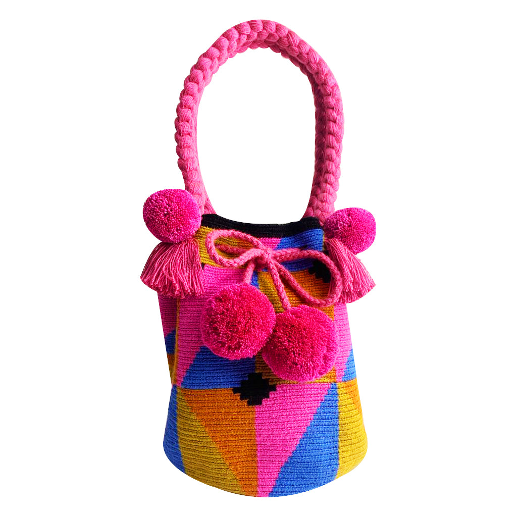Brown & Pink Bucket Bag