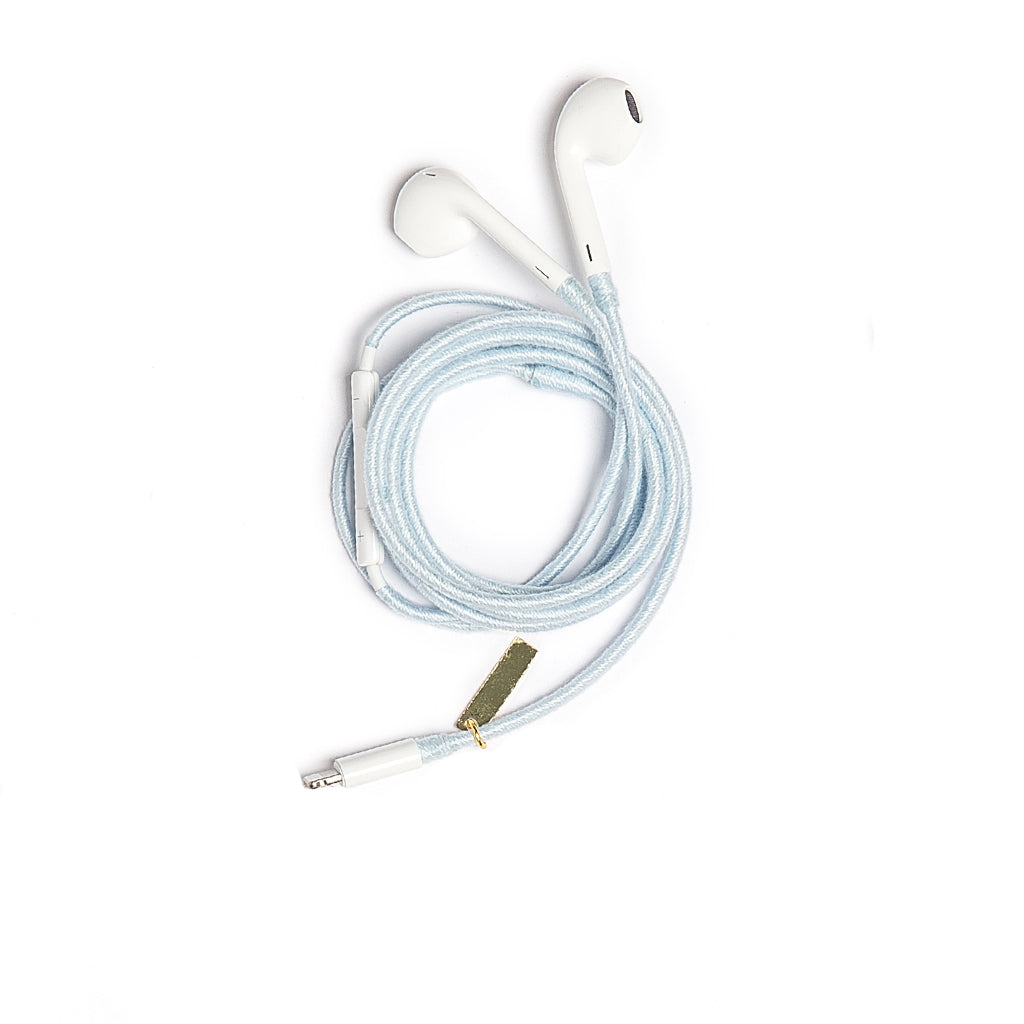 earphones light blue