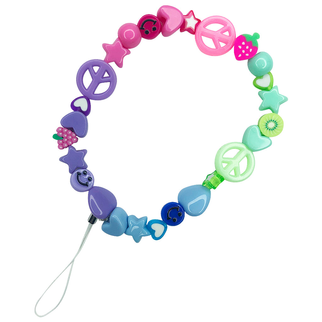 Pink & Mint Mini Beaded Phone Strap