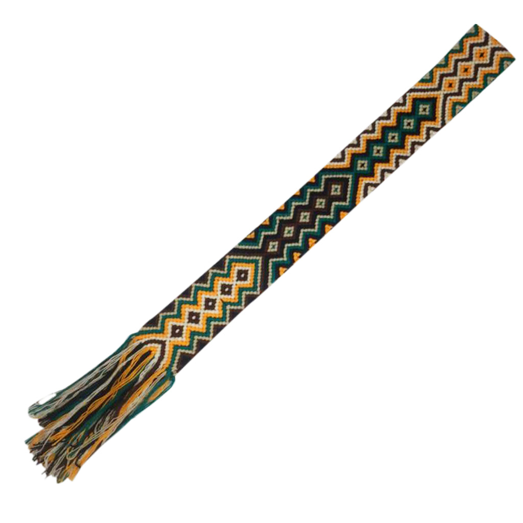 Dark Green & Yellow Friendship Bracelet Bag Strap
