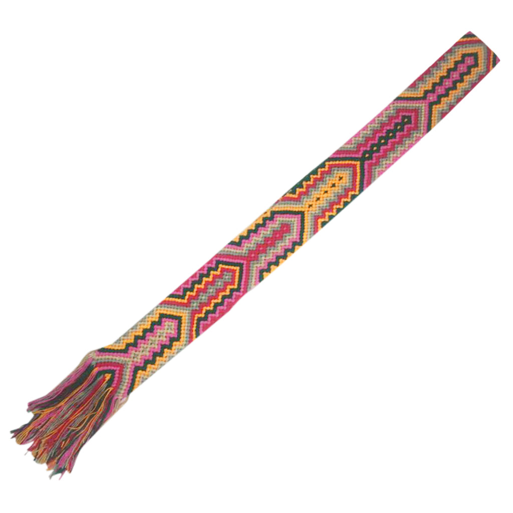 Bright Pink & Yellow Friendship Bracelet Bag Strap