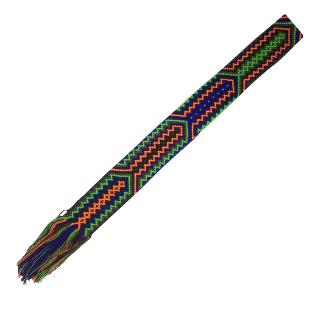 Royal Blue & Green Friendship Bracelet Bag Strap