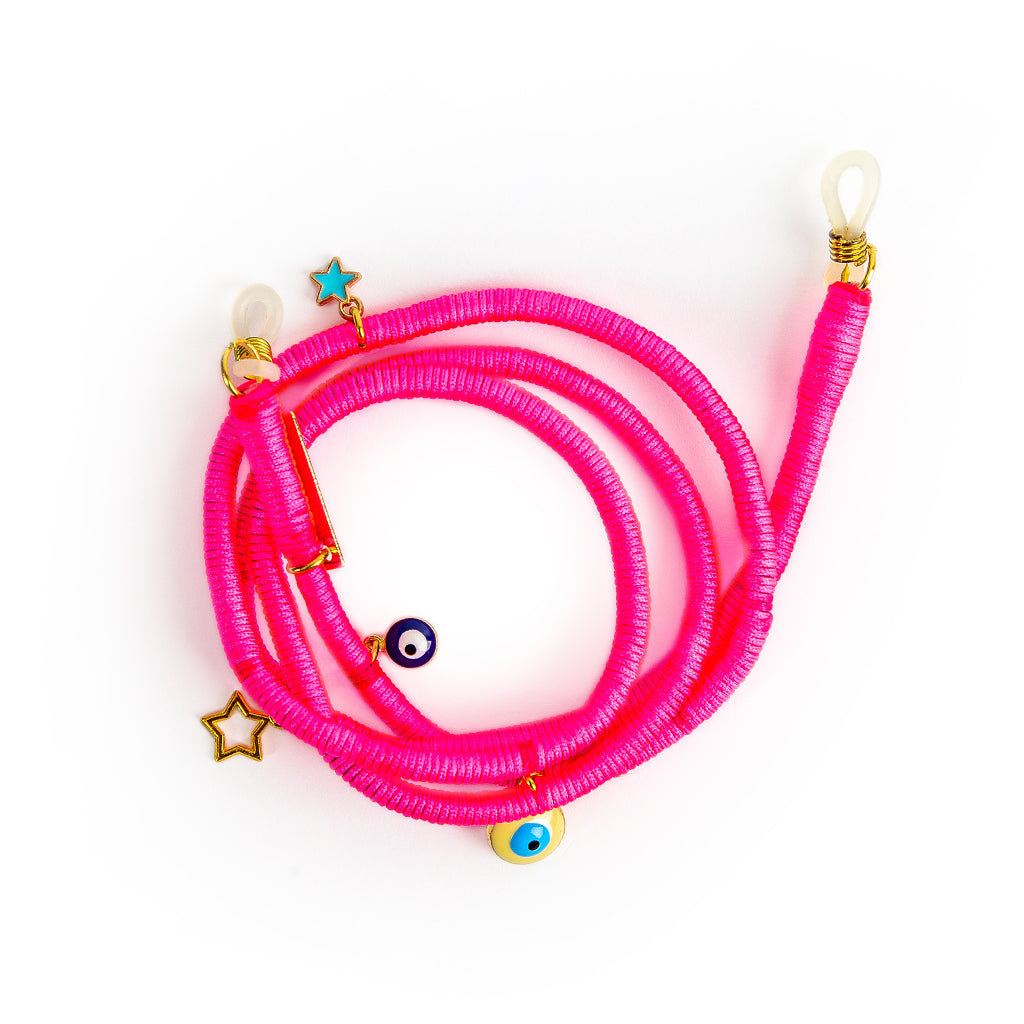 Neon Pink Lanyard & Glasses Strap
