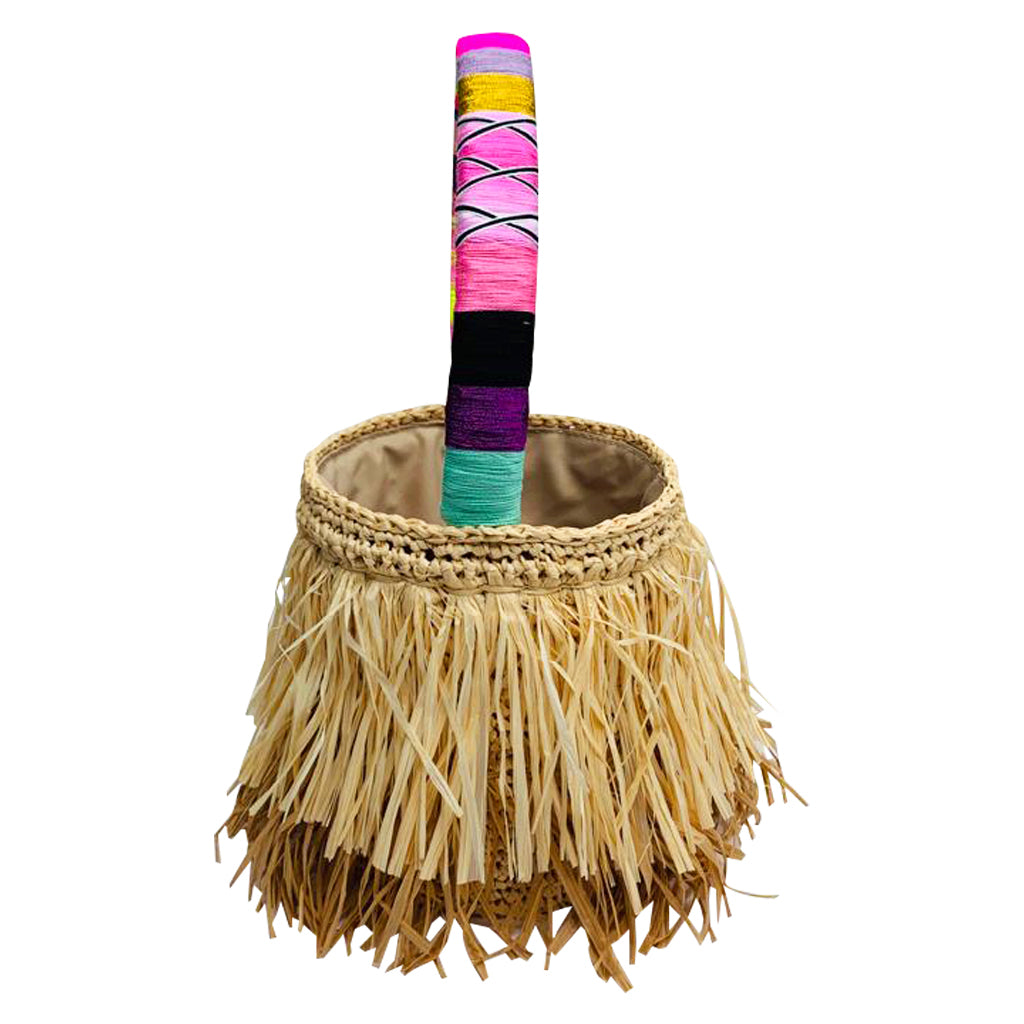 Elvie Fuzzy Straw Bag