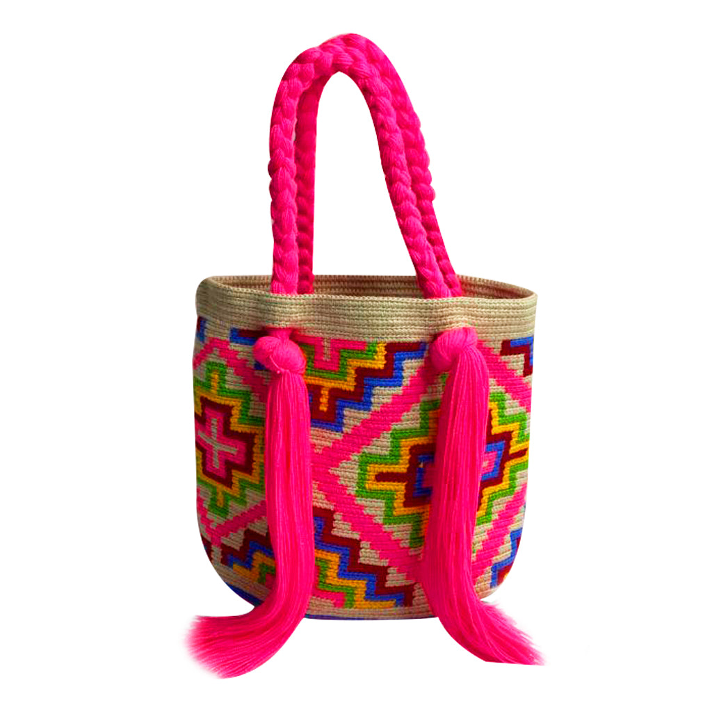 Fucshia Multicolor Mini Tassel Bag