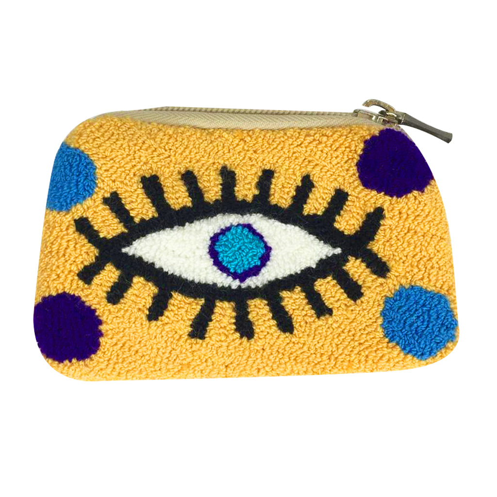 Beige & Navy Blue Coin Purse