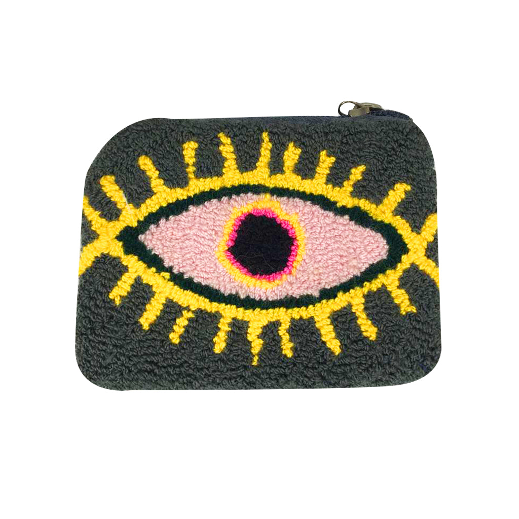 Khaki & Yellow Coin Purse