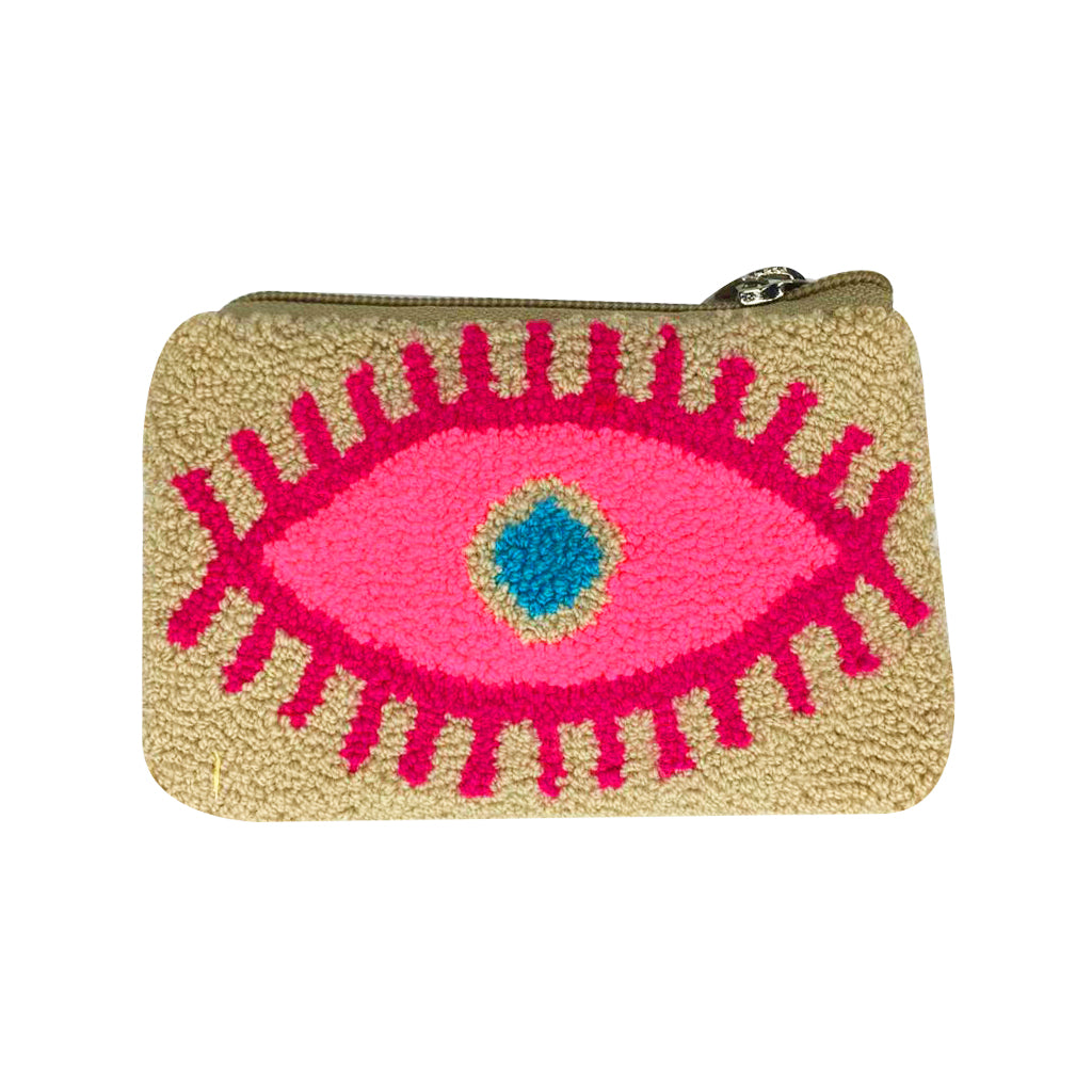 Tan & Fuschia Coin Purse