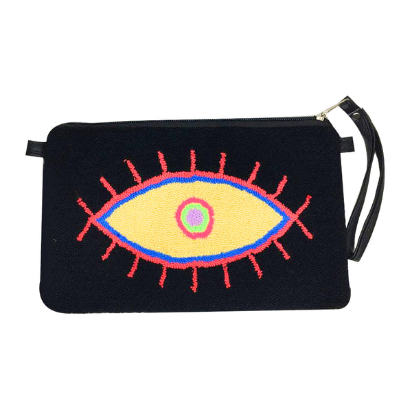 Black & Beige Eye Clutch