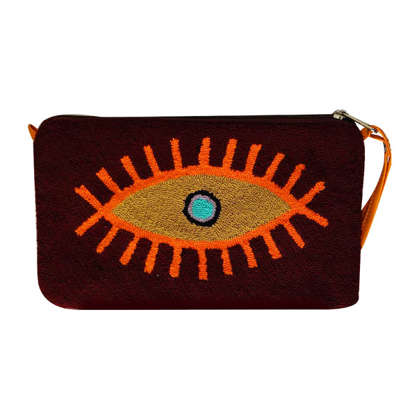 Brown & Orange Eye Clutch