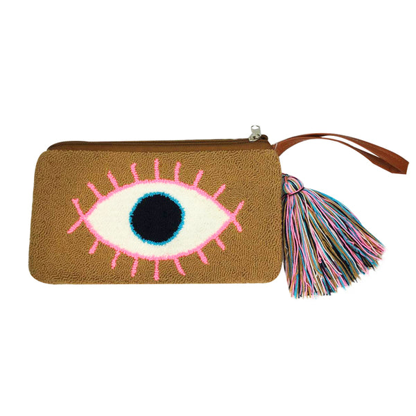 Beige Eye Clutch