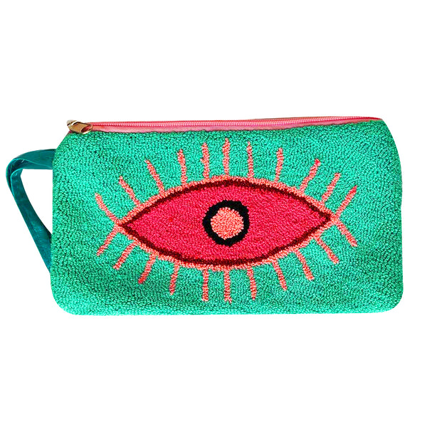 Mint & Pink Eye Clutch