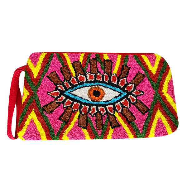 Pink & Brown Eye Clutch