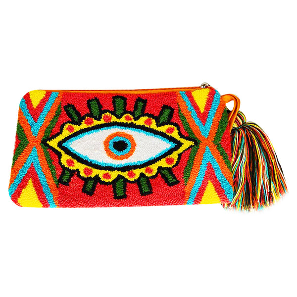 Pink & Blue Eye Clutch