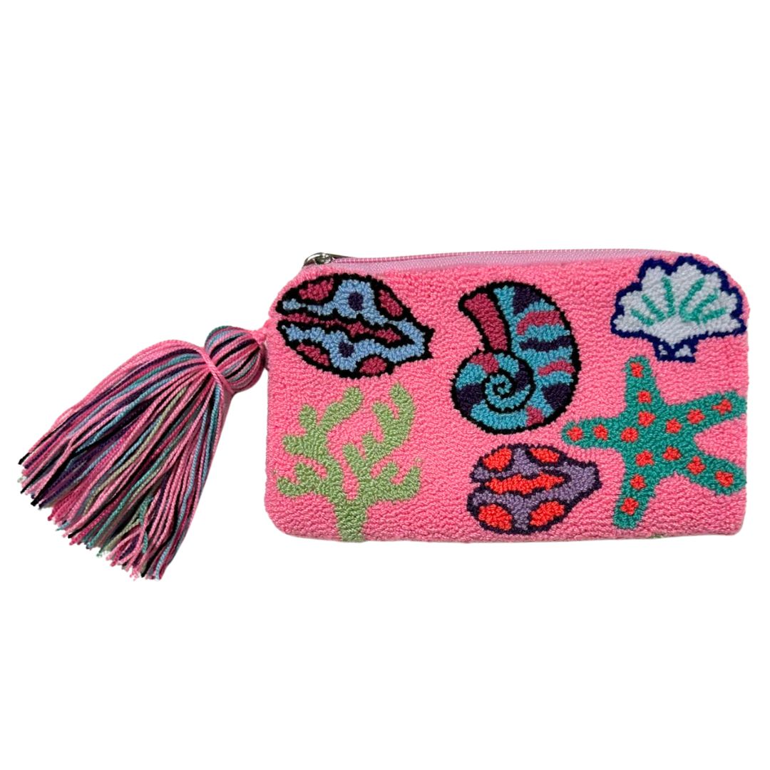 Pink Seashells Mini Coin Purse