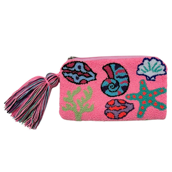 Pink Seashells Mini Coin Purse