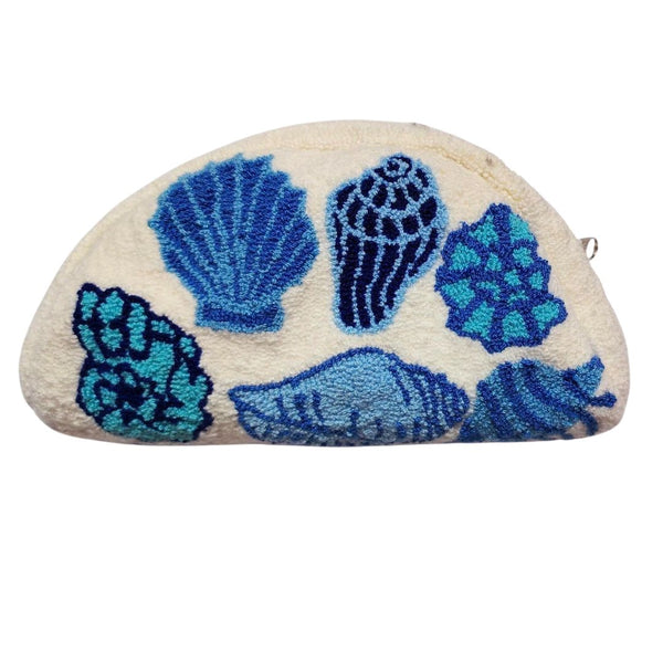 Mixed Blue Seashells Cosmetics Bag