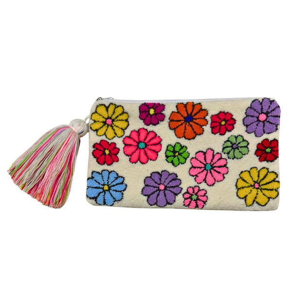 White Floral Clutch
