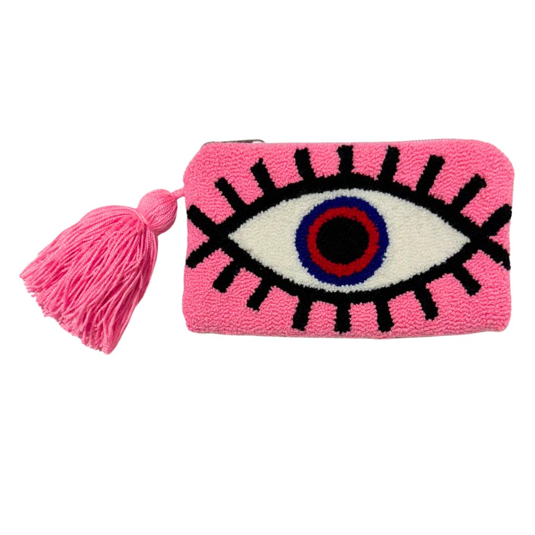 Pink & White Mini Eye Coin Purse