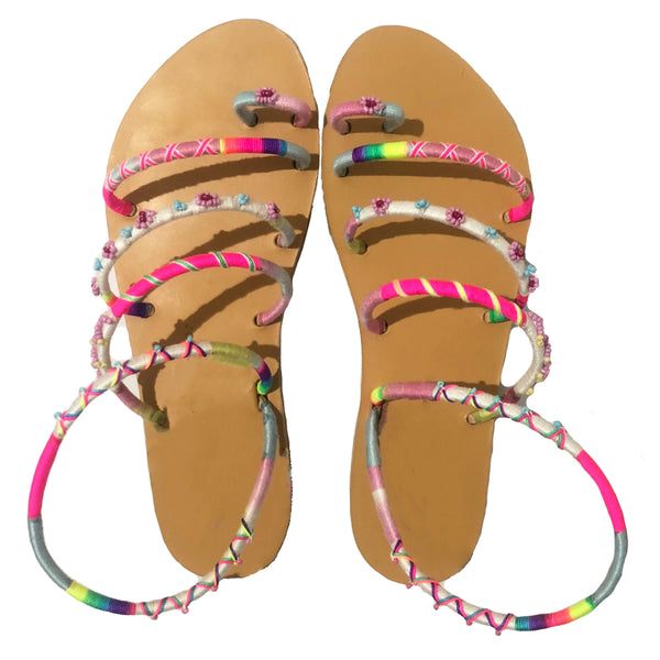Aya Thin Strand Beaded Sandals