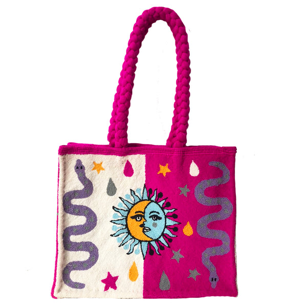 Pink Zodiac Large Tote Bag