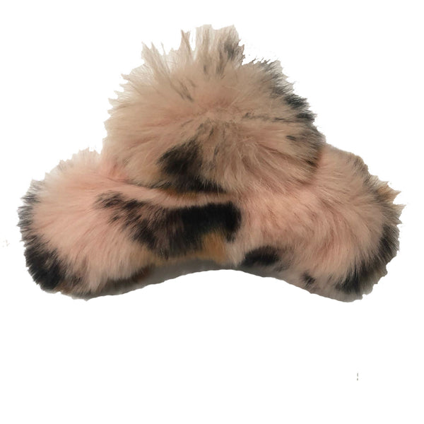 Pink Leopard Furry Clip