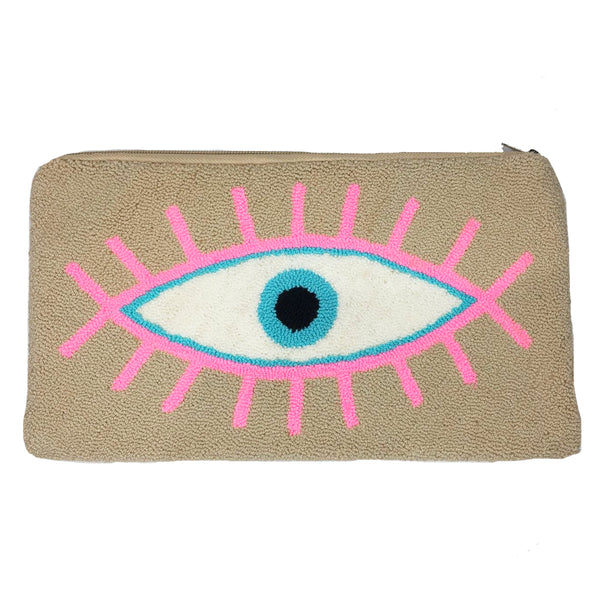 Beige Eye Clutch