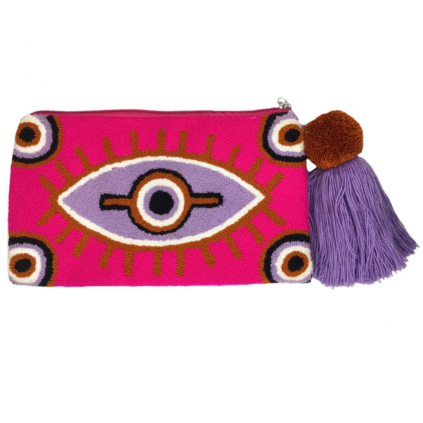 Fuschia & Purple Eye Clutch