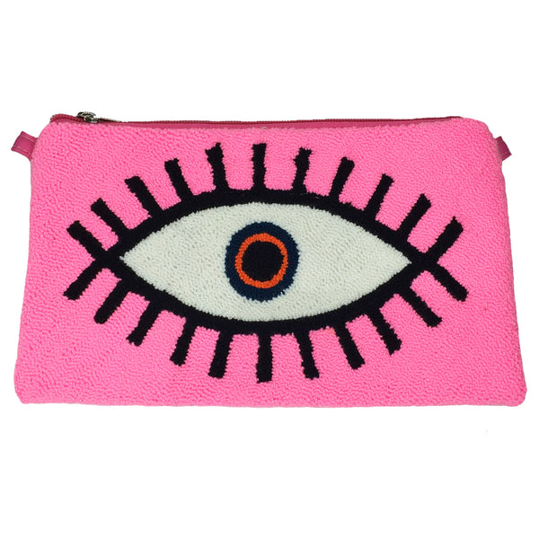 Baby Pink & White Eye Clutch
