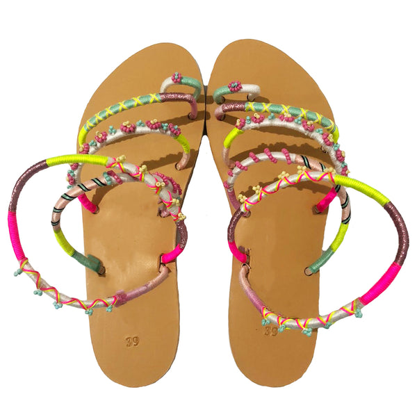 Isabella Thin Strand Beaded Sandals