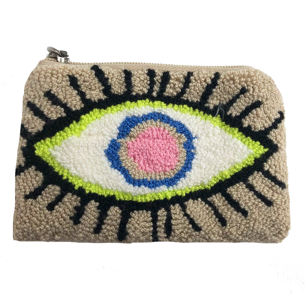 Beige & White Coin Purse