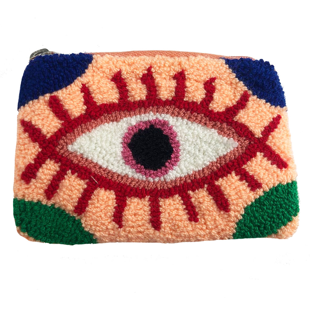 Pale Orange & Blue Coin Purse