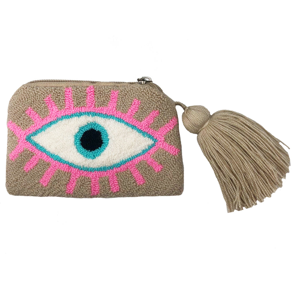 Beige & Baby Pink Coin Purse