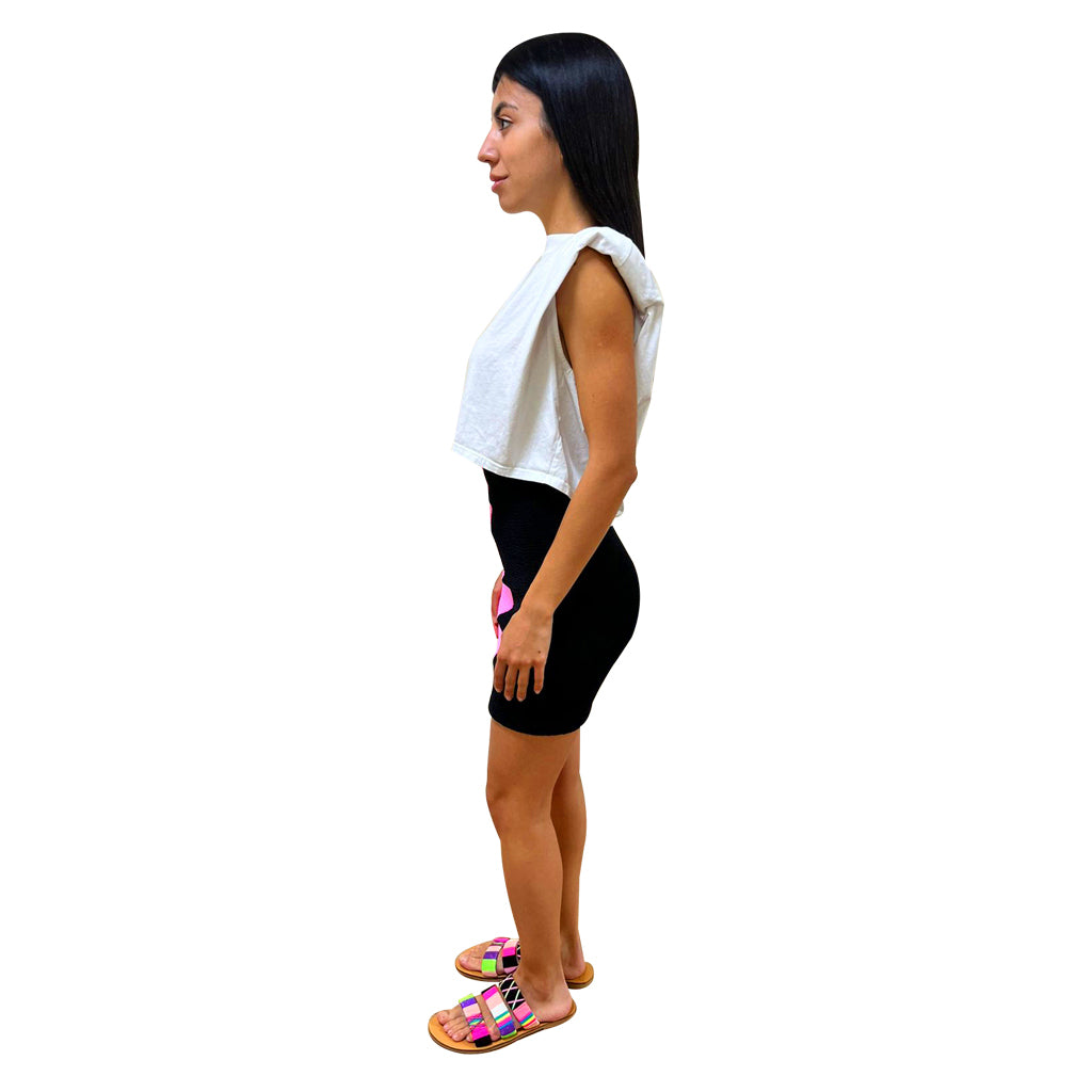 Cream/Black Mini Skirt