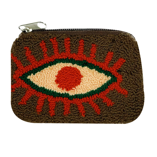 Asphalt & Peach Orange coin purse